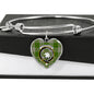 Cunningham Dress Green Dancers Scottish Clan Tartan Bracelet Bangle Heart Jewelry Shine On Bangle Heart