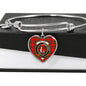 Butter Scottish Clan Tartan Bangle Heart Shine On Bangle Heart