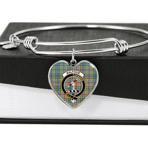 Balfour Scottish Clan Tartan Bangle Heart Shine On Bangle Heart