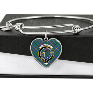 Carmichael Ancient Scottish Clan Tartan Bangle Heart Shine On Bangle Heart