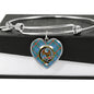 Agnew Ancient Clan Tartan Heart Bangle Shine On Bangle Heart