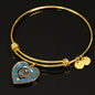 Agnew Ancient Clan Tartan Heart Bangle Shine On Bangle Heart