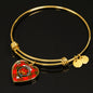 Cameron Red Scottish Clan Tartan Bangle Heart Shine On Bangle Heart