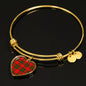 Crief District Scottish Clan Tartan Bracelet Bangle Heart Jewelry Shine On Bangle Heart