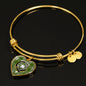 Cunningham Dress Green Dancers Scottish Clan Tartan Bracelet Bangle Heart Jewelry Shine On Bangle Heart