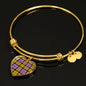 Culloden Ancient Scottish Clan Tartan Bracelet Bangle Heart Jewelry Shine On Bangle Heart