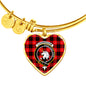Cunningham Modern Scottish Clan Tartan Bracelet Bangle Heart Jewelry Shine On Bangle Heart