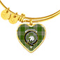 Cunningham Dress Green Dancers Scottish Clan Tartan Bracelet Bangle Heart Jewelry Shine On Bangle Heart