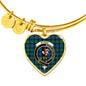Blackwatch Ancient Scottish Clan Tartan Bangle Heart Shine On Bangle Heart