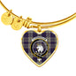 Cunningham Dress Blue Dancers Scottish Clan Tartan Bracelet Bangle Heart Jewelry Shine On Bangle Heart