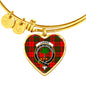 Cairns Red Scottish Clan Tartan Bangle Heart Shine On Bangle Heart