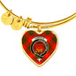 Cameron Red Scottish Clan Tartan Bangle Heart Shine On Bangle Heart