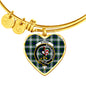 Blackwatch Blue Modern Scottish Clan Tartan Bangle Heart Shine On Bangle Heart