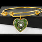 Cunningham Dress Green Dancers Scottish Clan Tartan Bracelet Bangle Heart Jewelry Shine On Bangle Heart