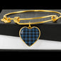 Clergy Blue Scottish Clan Tartan Bracelet Bangle Heart Jewelry Shine On Bangle Heart