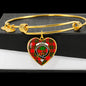 Cairns Red Scottish Clan Tartan Bangle Heart Shine On Bangle Heart