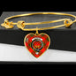 Cameron Red Scottish Clan Tartan Bangle Heart Shine On Bangle Heart