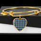 Clark Ancient Scottish Clan Tartan Bracelet Bangle Heart Jewelry Shine On Bangle Heart