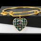 Blackwatch Blue Modern Scottish Clan Tartan Bangle Heart Shine On Bangle Heart