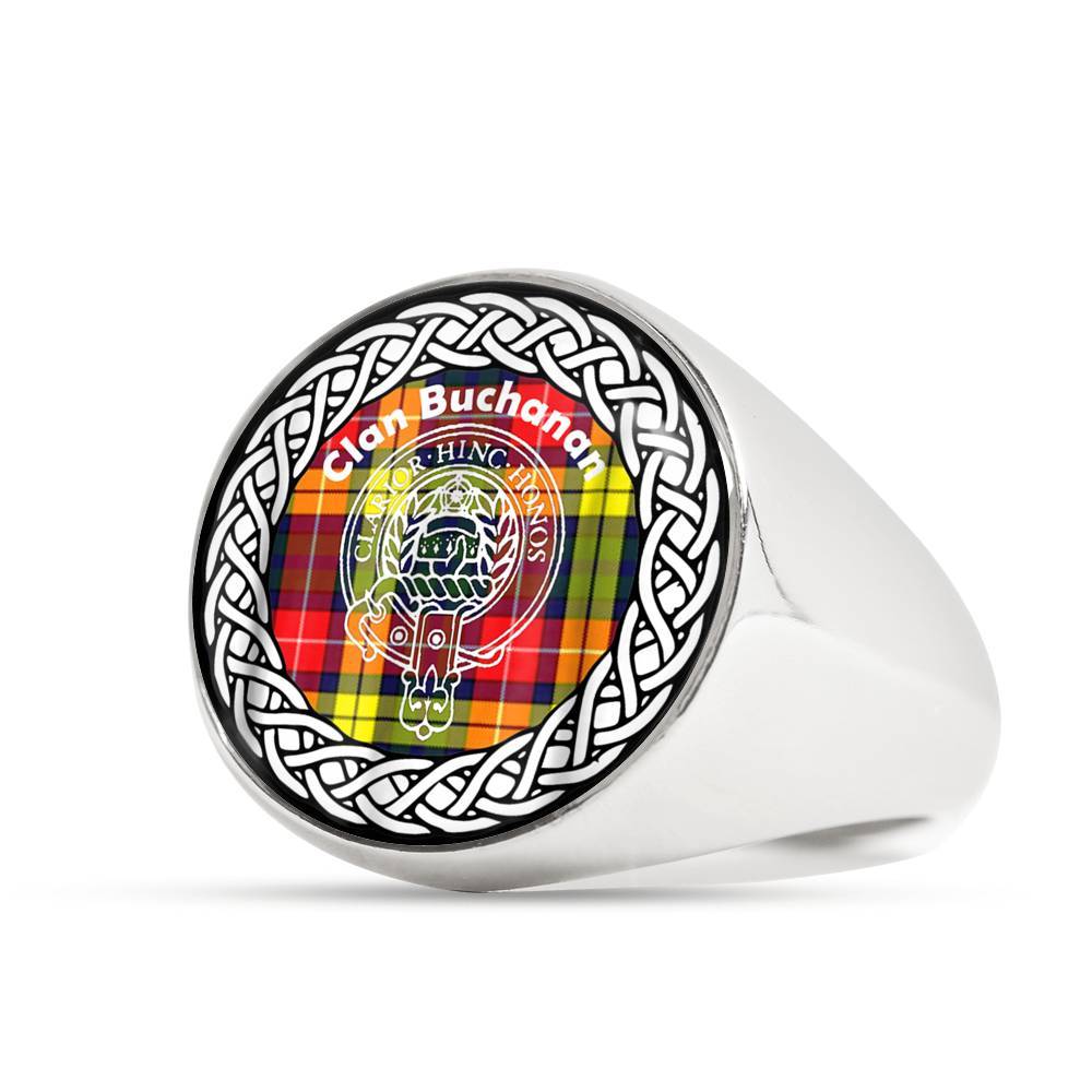 Buchanan Crest Clan Tartan Ring Scottish