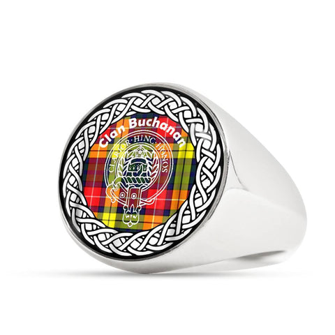 Image of Buchanan Crest Clan Tartan Ring Scottish