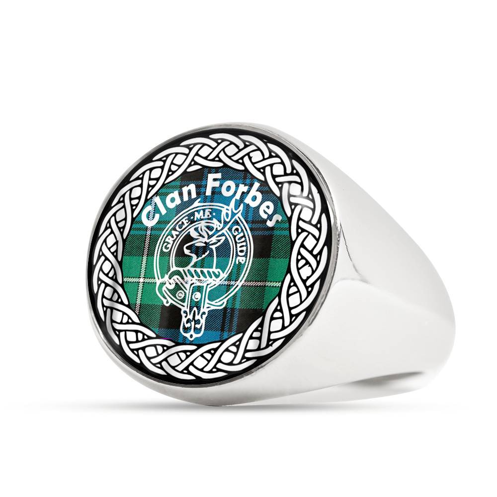 Forbes Crest Clan Tartan Ring Scottish