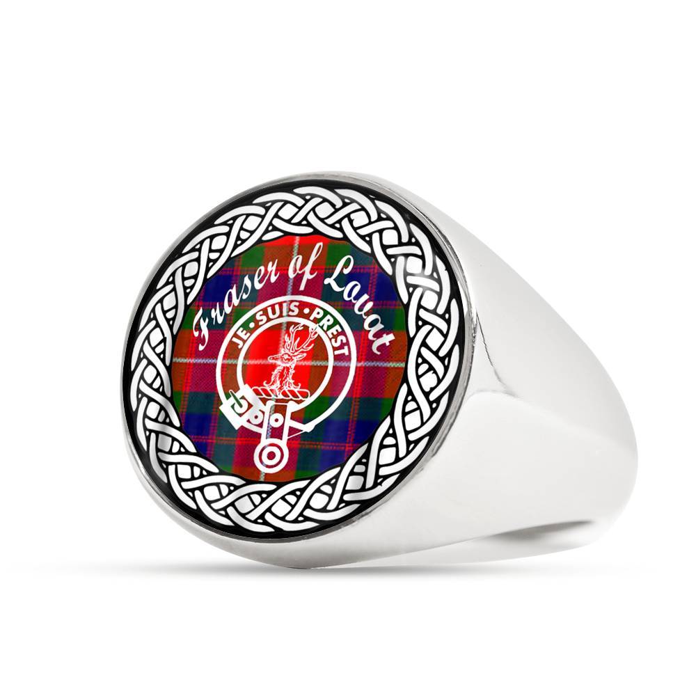 Fraser of Lovat Crest Clan Tartan Ring Scottish