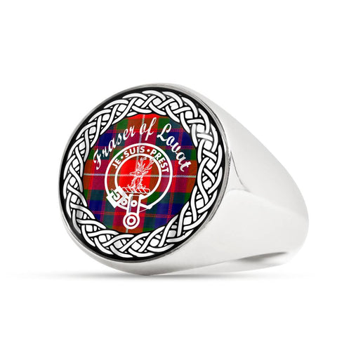 Image of Fraser of Lovat Crest Clan Tartan Ring Scottish