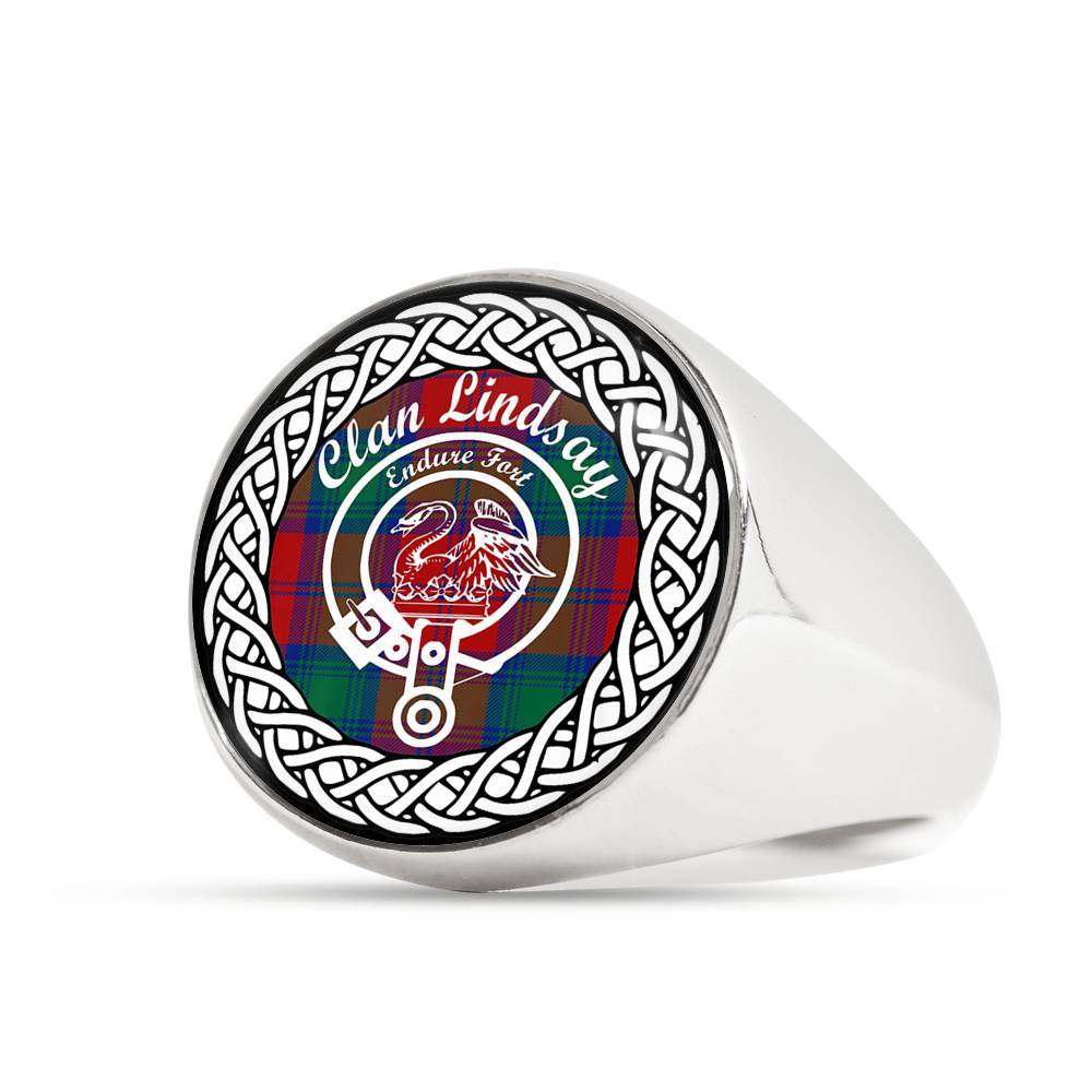 Lindsay Crest Clan Tartan Ring Scottish