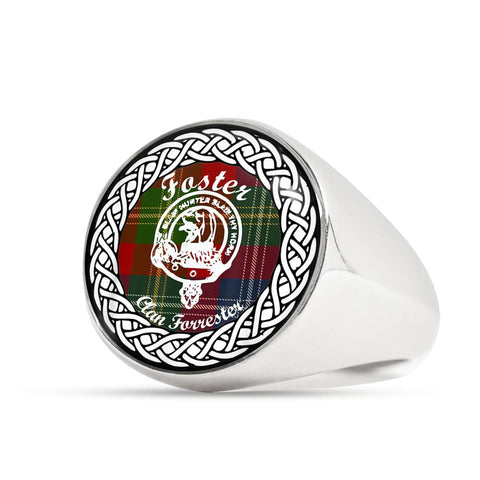 Image of Foster Crest Clan Tartan Ring Scottish
