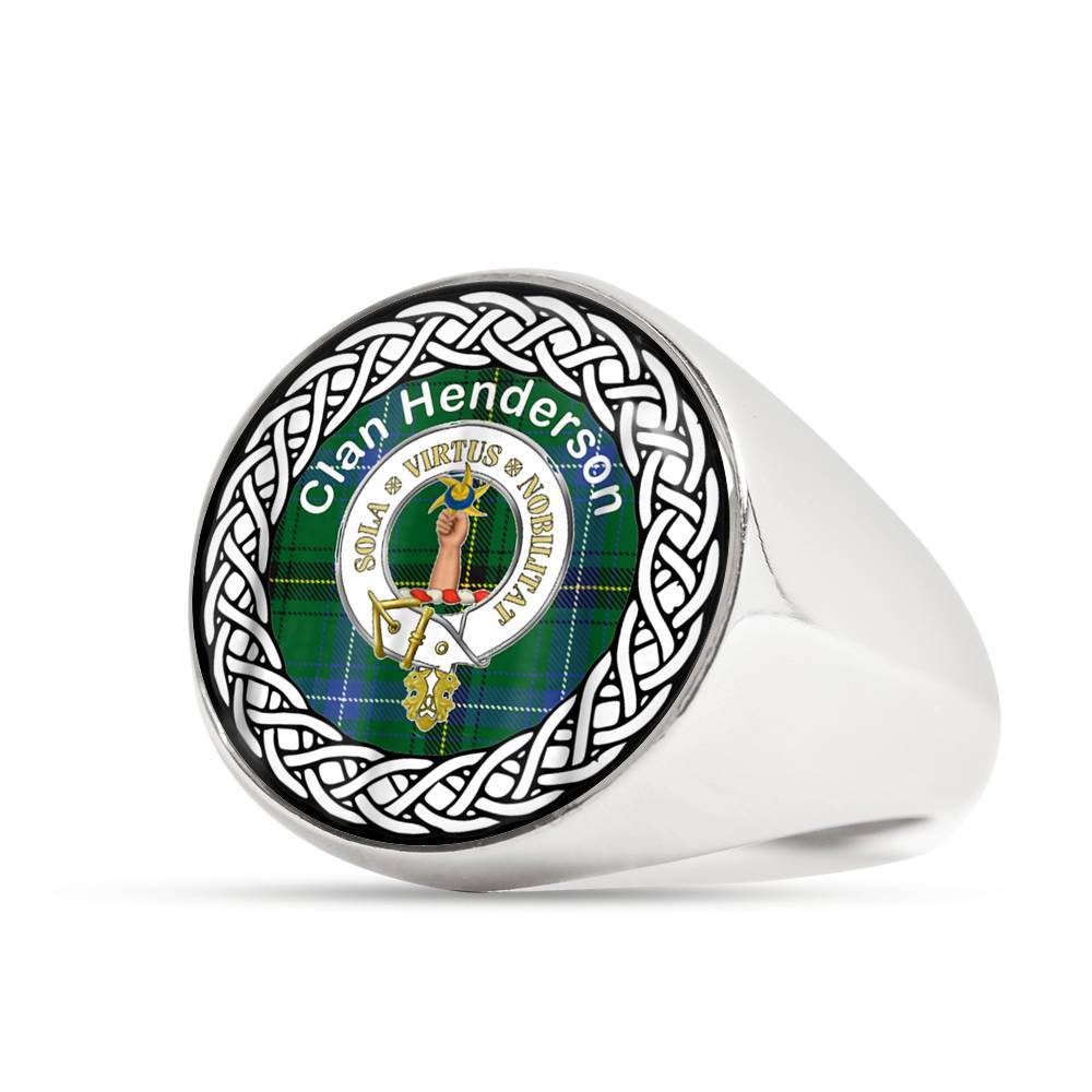 Henderson Old Crest Clan Tartan Ring Scottish