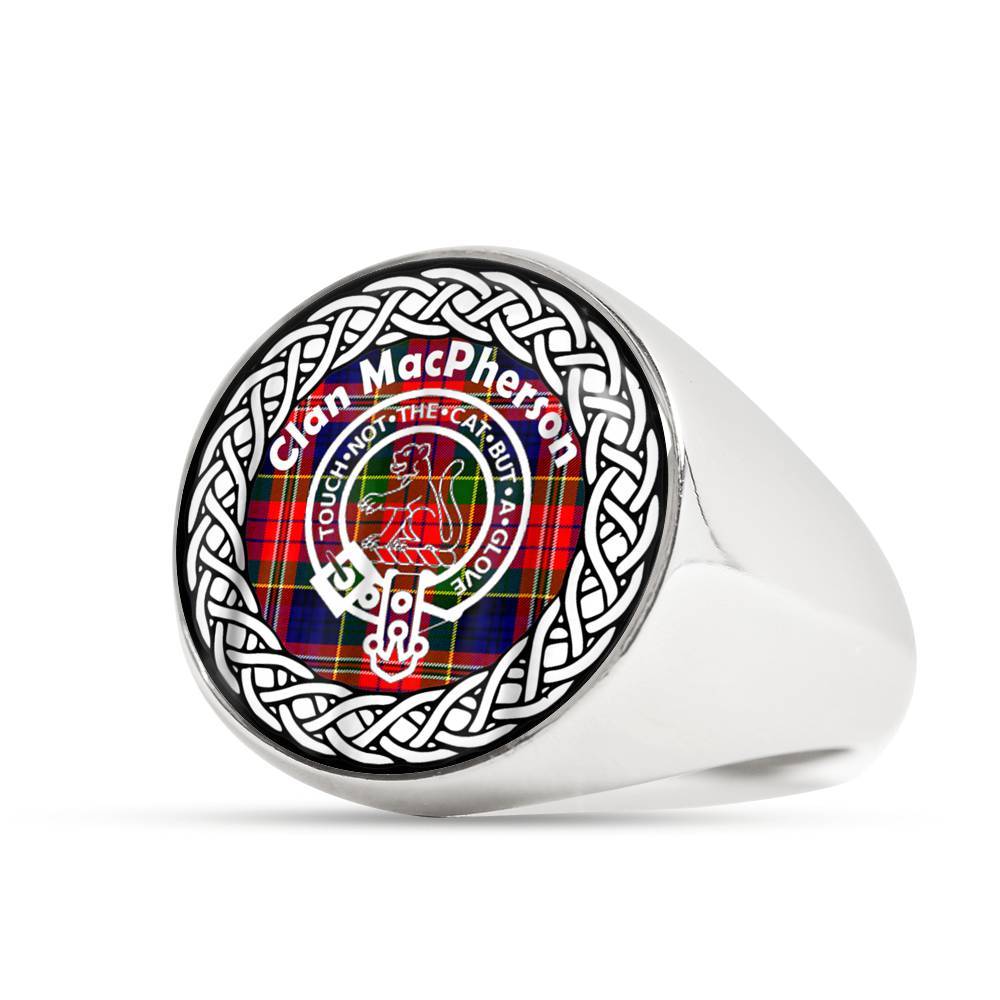 MacPherson Crest Clan Tartan Ring Scottish