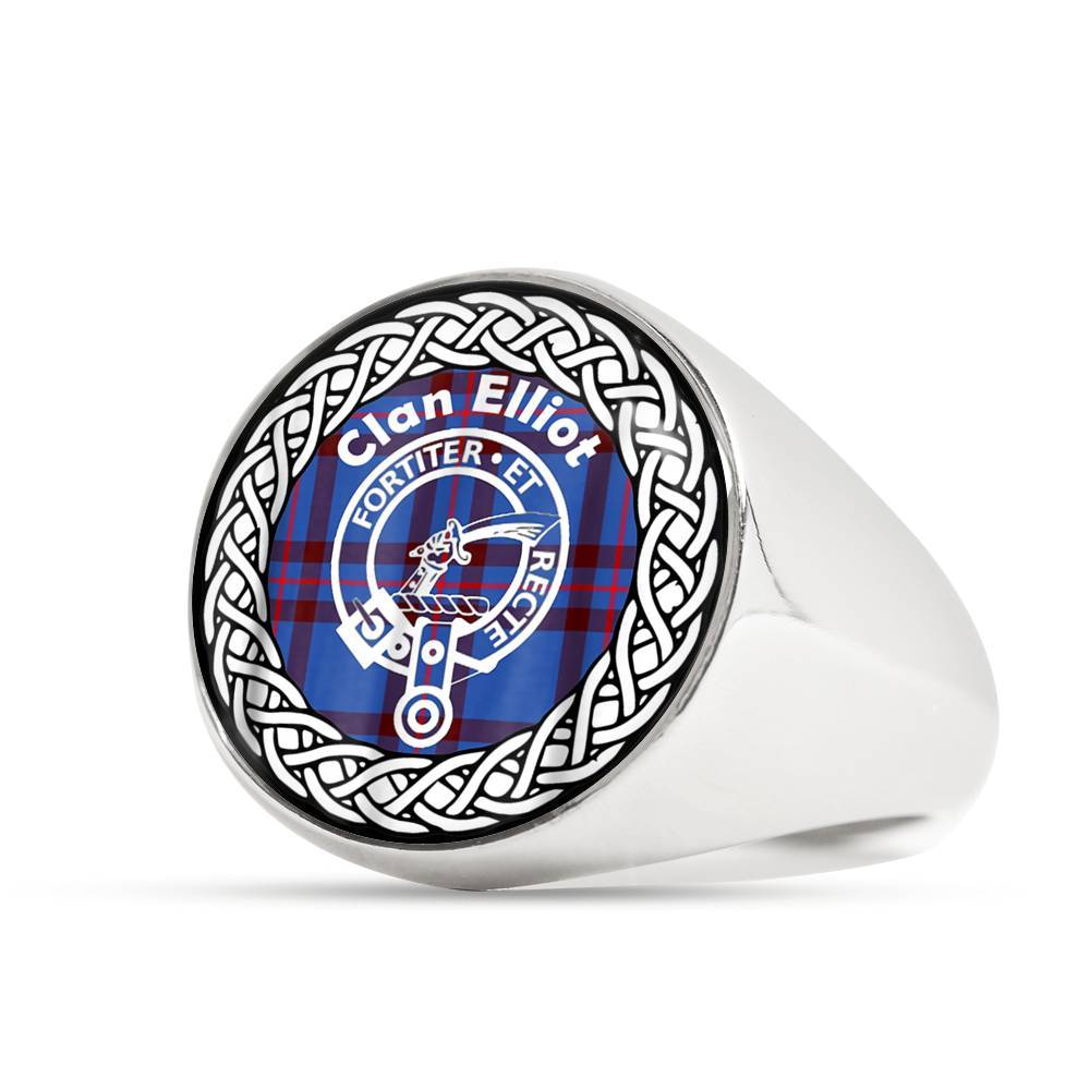 Elliot Crest Clan Tartan Ring Scottish