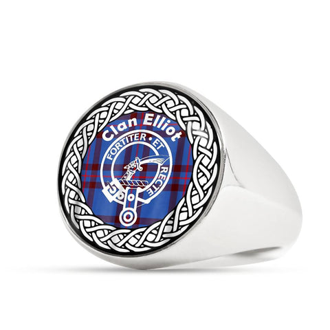 Image of Elliot Crest Clan Tartan Ring Scottish