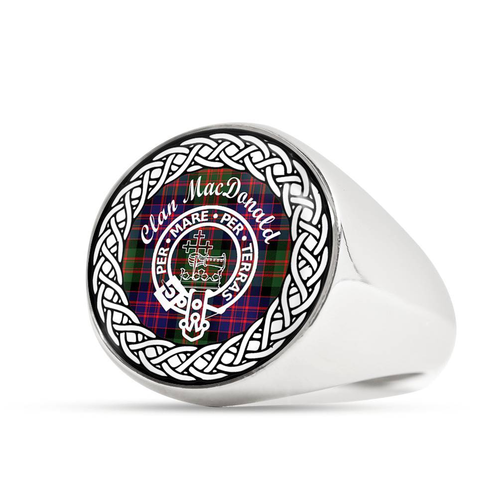 MacDonald Crest Clan Tartan Ring Scottish