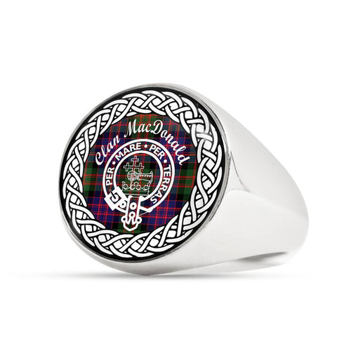 Image of MacDonald Crest Clan Tartan Ring Scottish