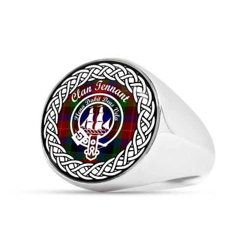 Image of Tennant Crest Clan Tartan Ring Scottish