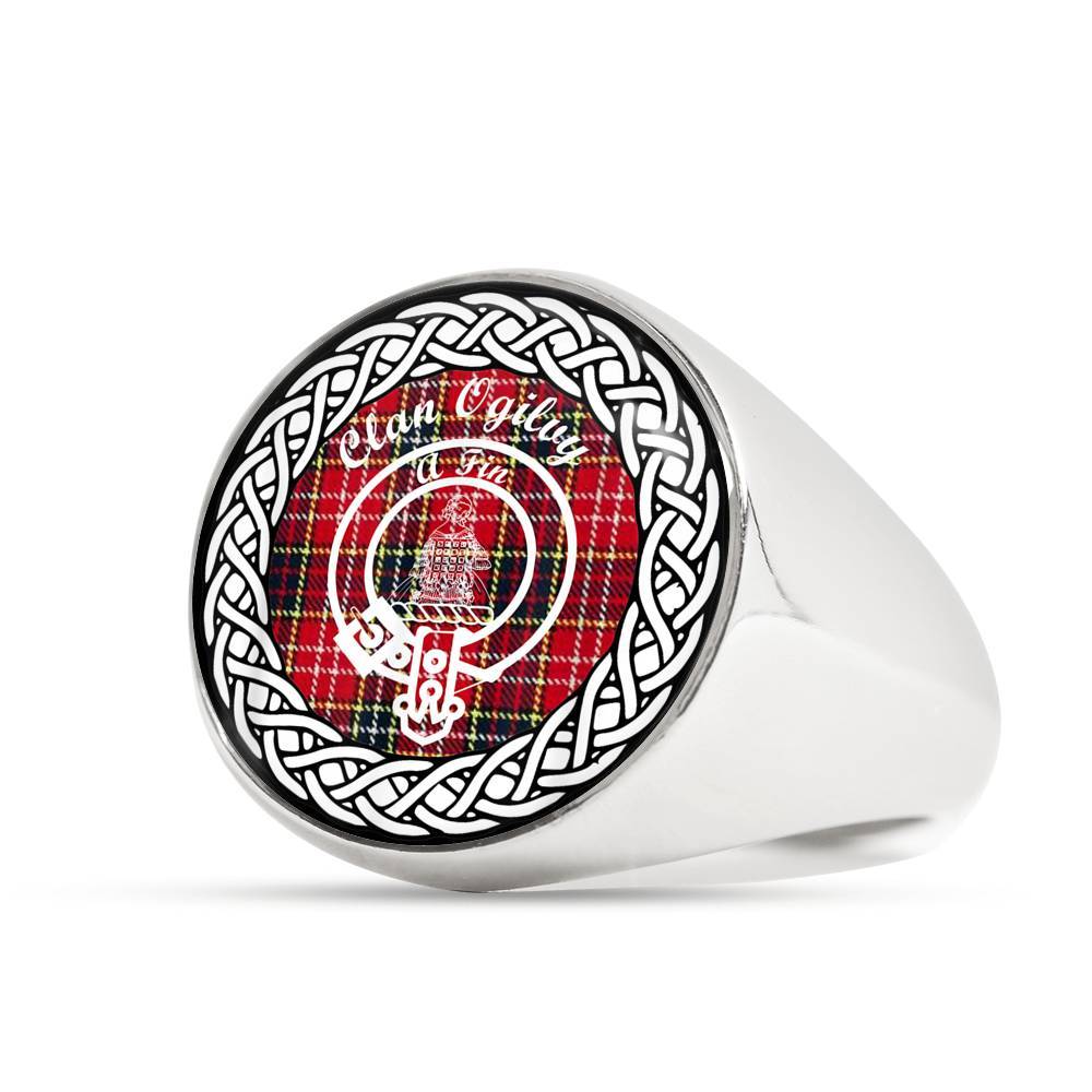 Ogiluy Crest Clan Tartan Ring Scottish