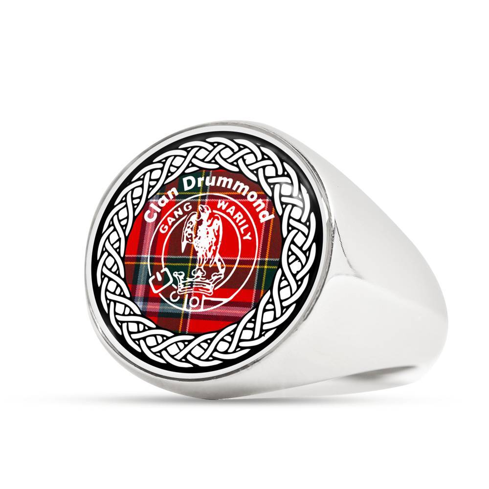 Drummond Crest Clan Tartan Ring Scottish
