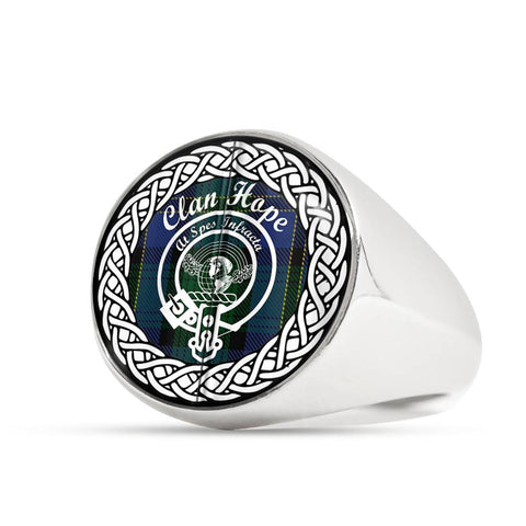 Image of Hope Crest Clan Tartan Ring Scottish