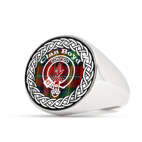 Image of Boyd Crest Clan Tartan Ring Scottish