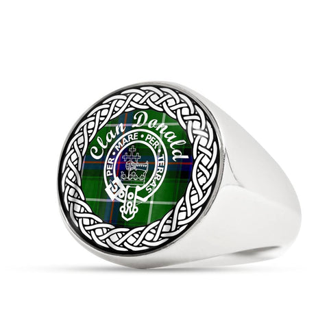 Image of Donald Crest Clan Tartan Ring Scottish