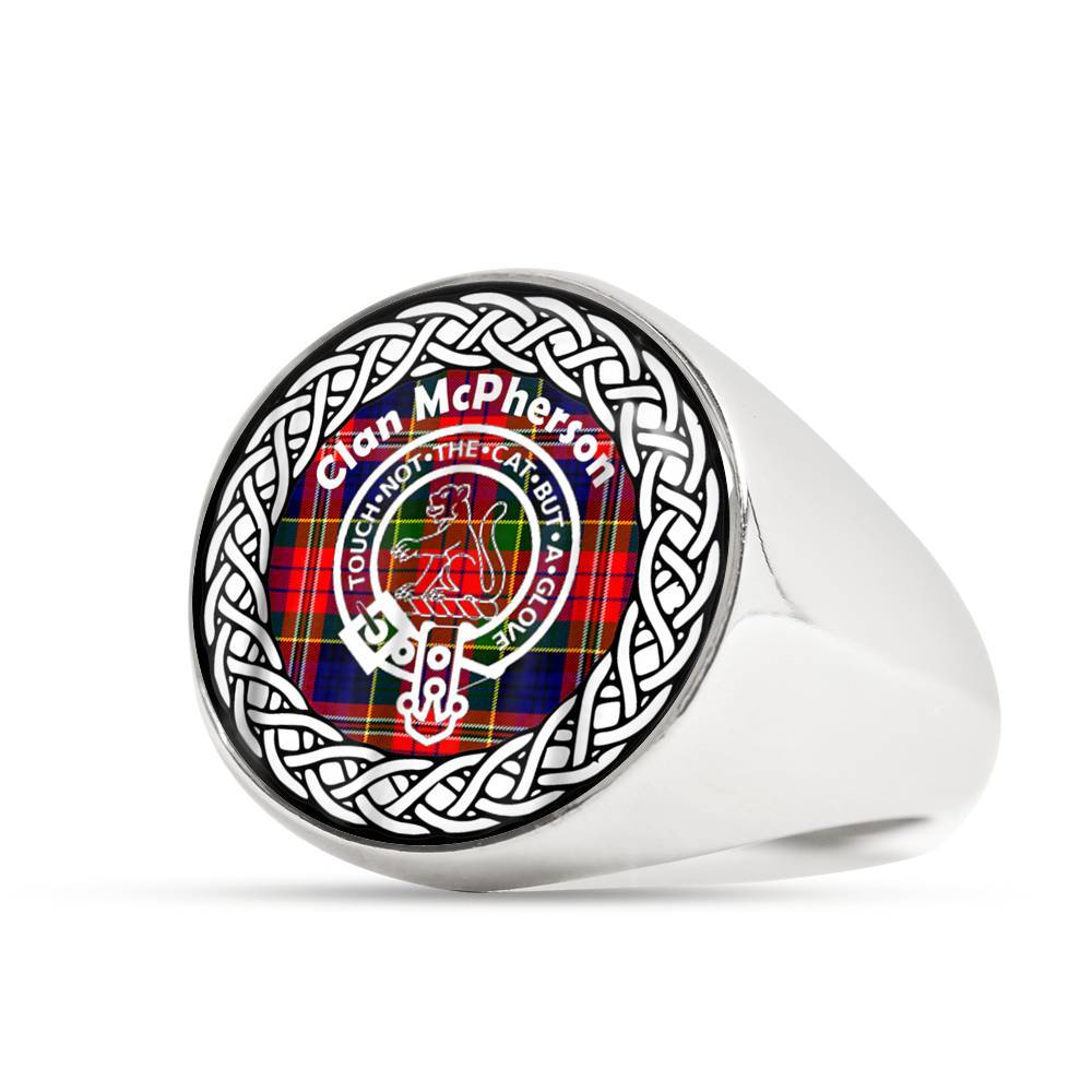 McPherson Crest Clan Tartan Ring Scottish