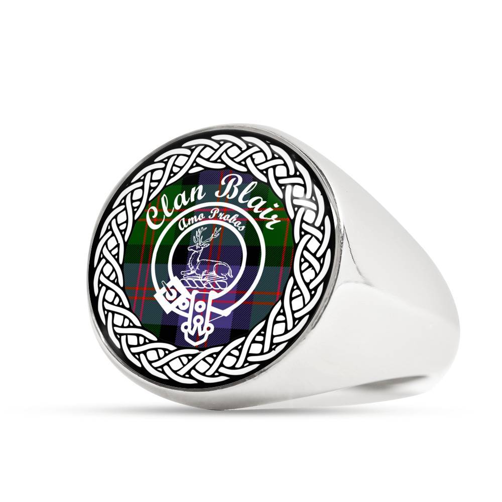Blair Crest Clan Tartan Ring Scottish