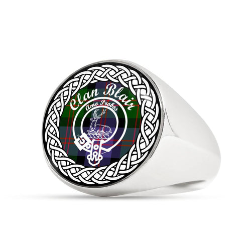 Image of Blair Crest Clan Tartan Ring Scottish