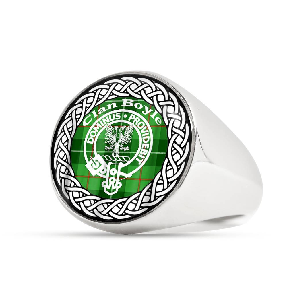 Boyle Crest Clan Tartan Ring Scottish