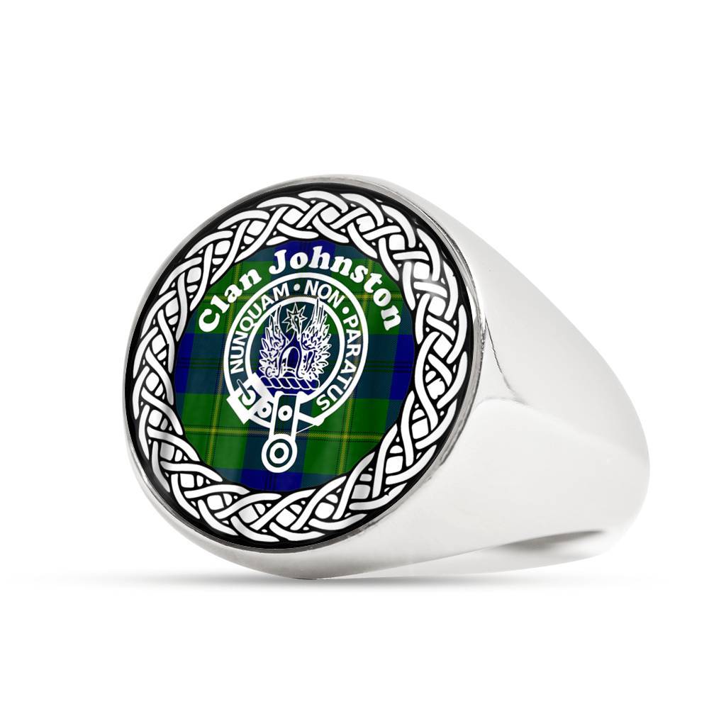 Johnston Crest Clan Tartan Ring Scottish