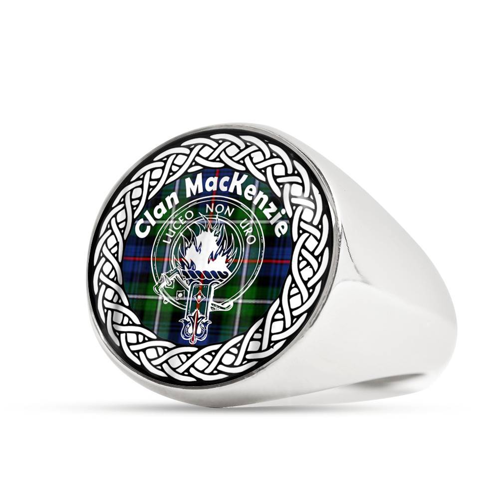 MacKenzie Crest Clan Tartan Ring Scottish