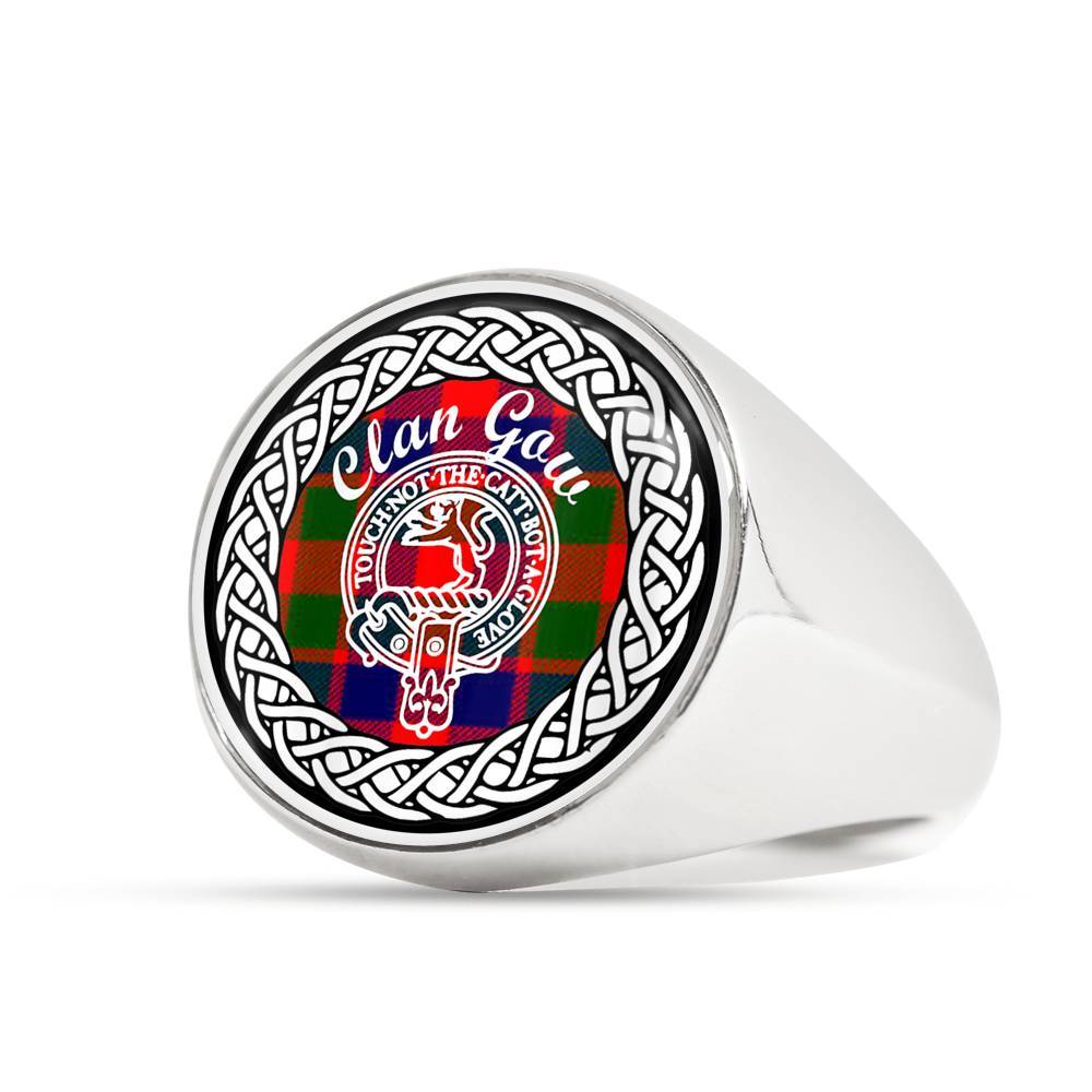 Gow Crest Clan Tartan Ring Scottish