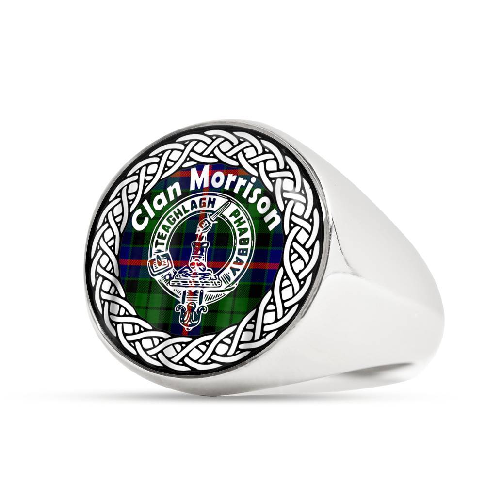 Morrison Crest Clan Tartan Ring Scottish